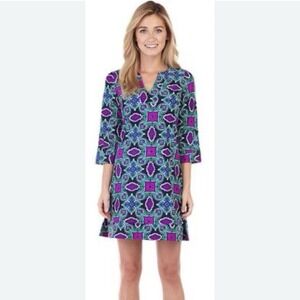 Jude Connally Womens Marlowe Shift Dress  Medallion Print Sz L Jude Cloth Cruise